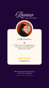 Brown and White Modern Client Review Instagram Story